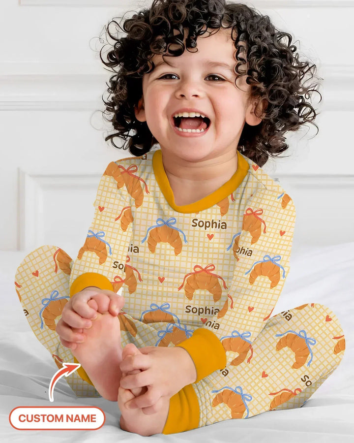 Breakfast Love Family Matching Bamboo Two Piece Long Sleeve Pajama Set