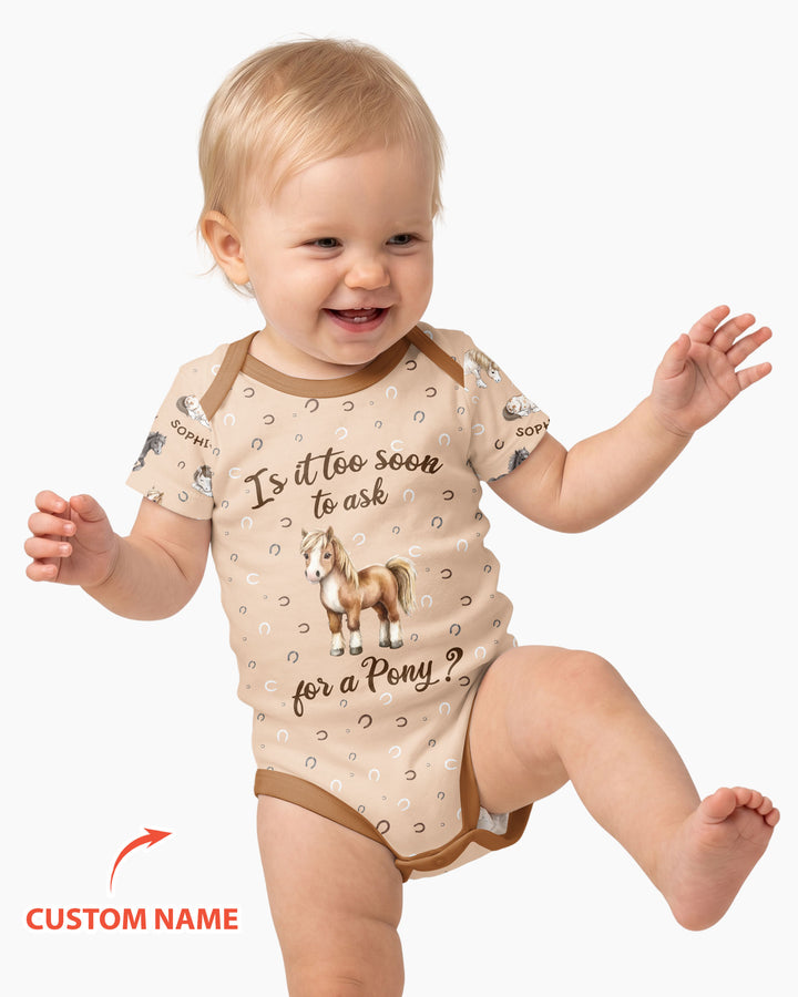 Custom Name Is It Too Soon to Ask for a Pony Bamboo Bodysuit