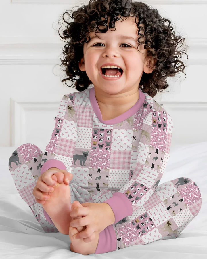 Zweiteiliges Langarm-Pyjama-Set mit Sommerfrüchten