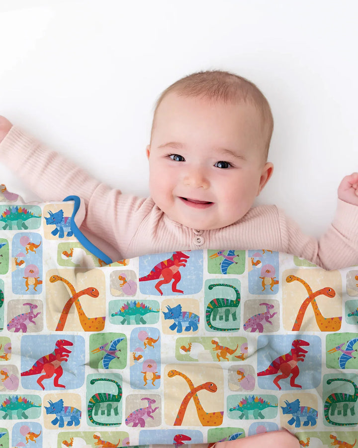 Rainbow Dino Friends Family Matching Bamboo Blanket