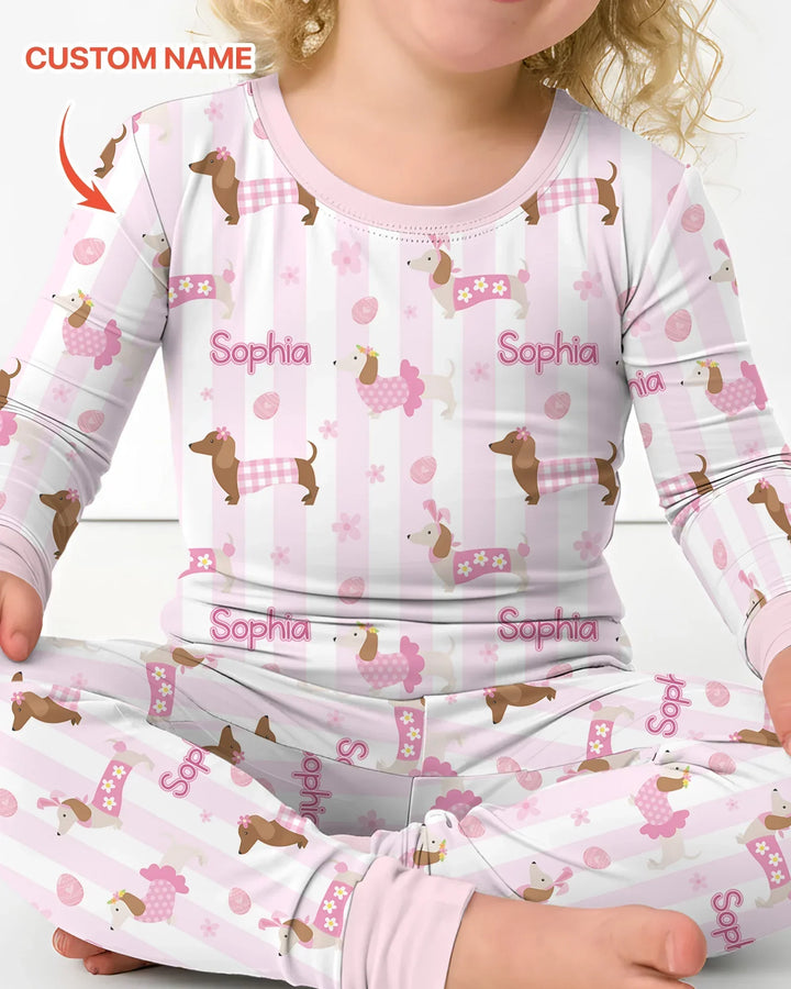 Zweiteiliges Langarm-Pyjama-Set mit Sommerfrüchten