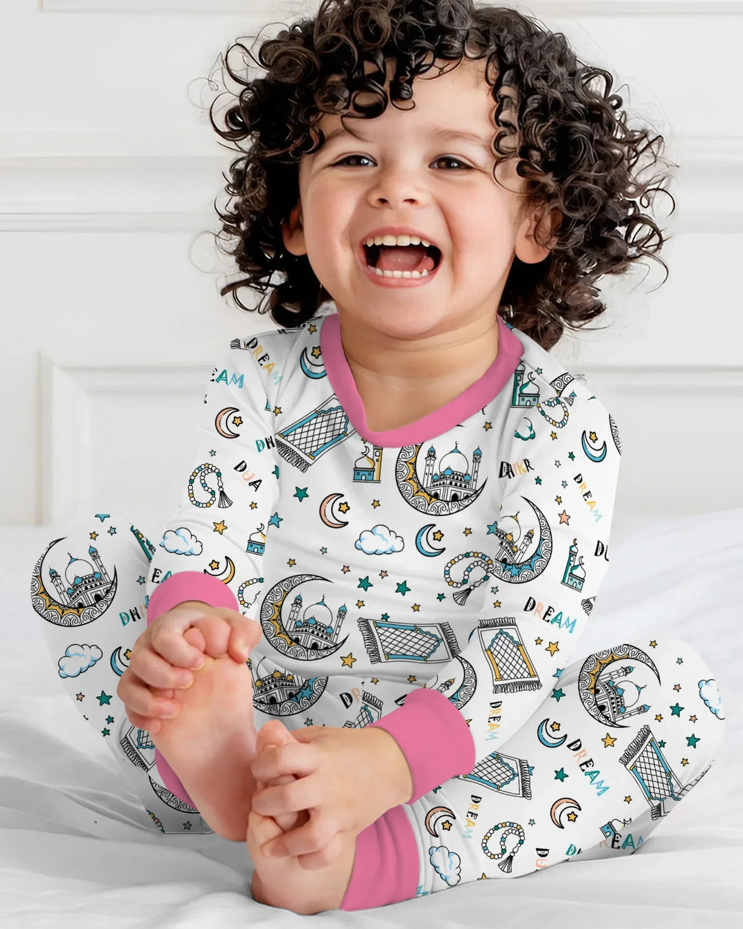 Zweiteiliges Langarm-Pyjama-Set mit Sommerfrüchten