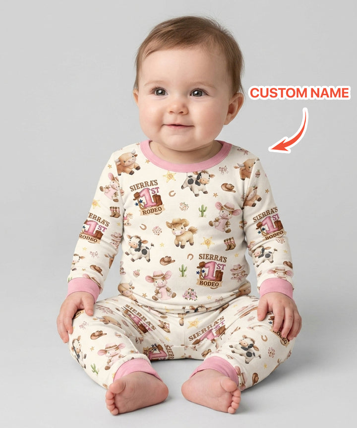 Zweiteiliges Langarm-Pyjama-Set mit Sommerfrüchten