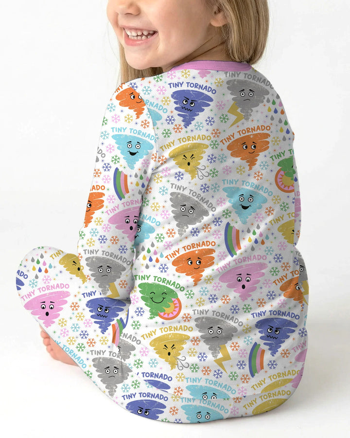 Zweiteiliges Langarm-Pyjama-Set mit Sommerfrüchten