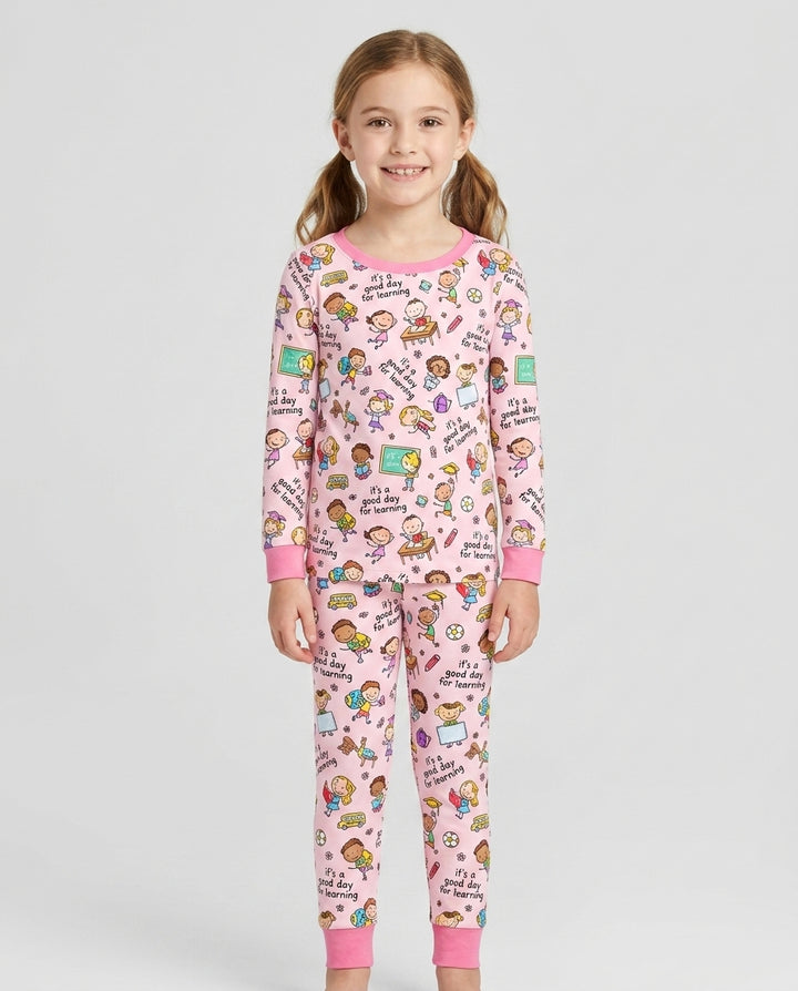 Zweiteiliges Langarm-Pyjama-Set mit Sommerfrüchten
