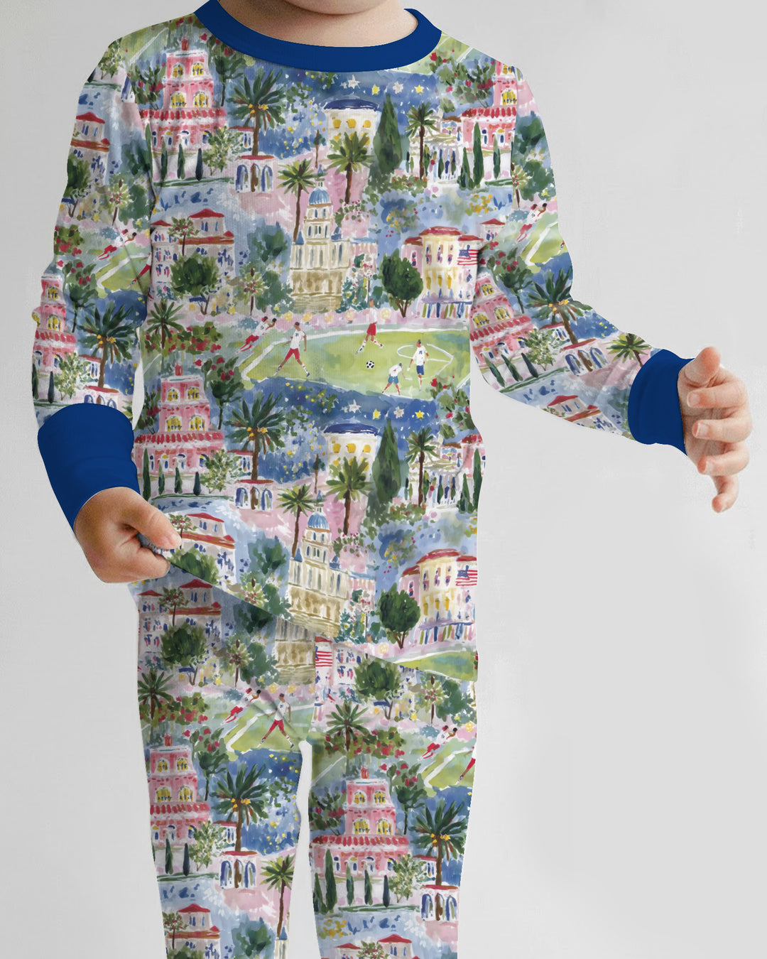Zweiteiliges Langarm-Pyjama-Set mit Sommerfrüchten