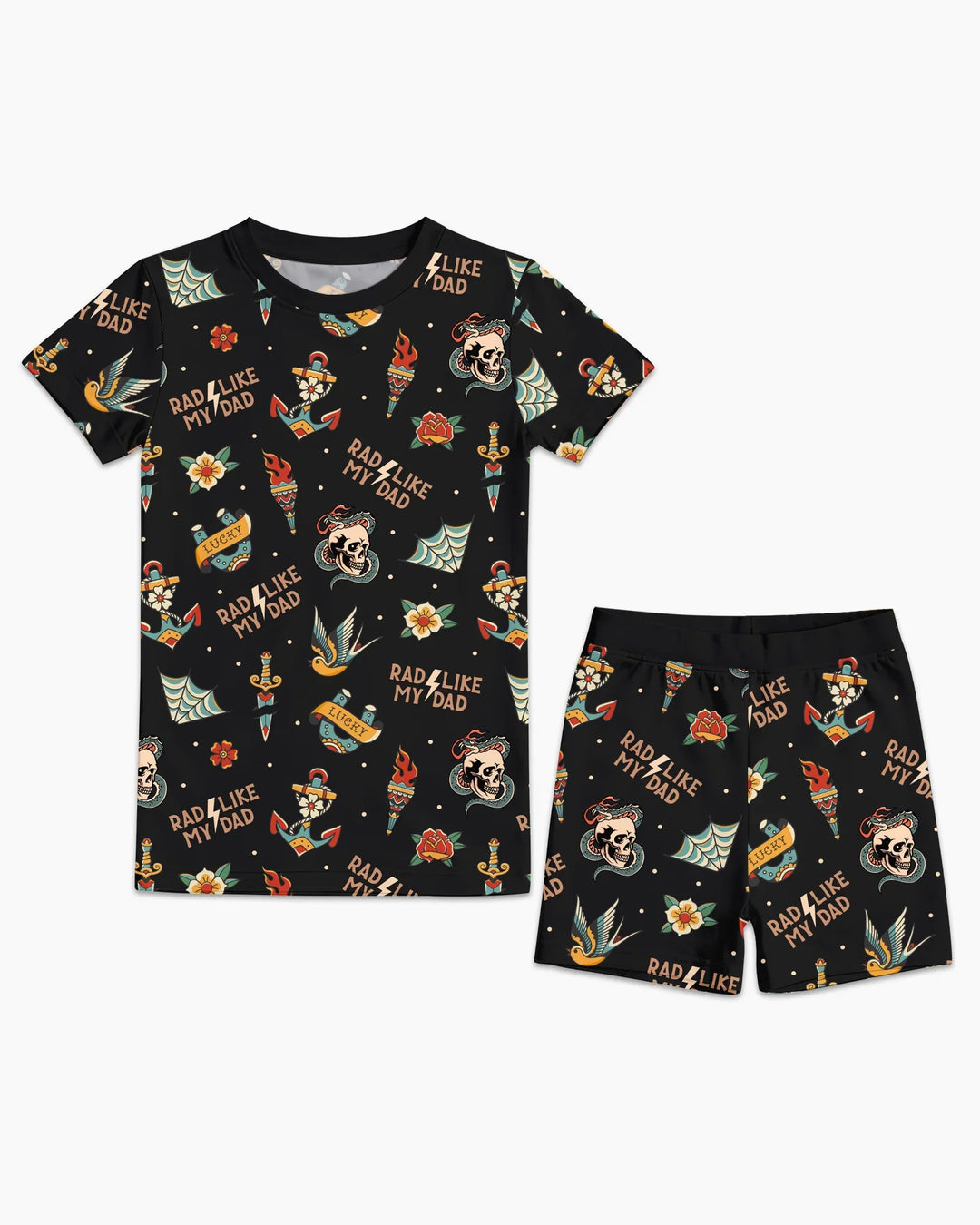 Template Zweiteiliges Pyjama-Set mit kurzen Ärmeln und Shorts