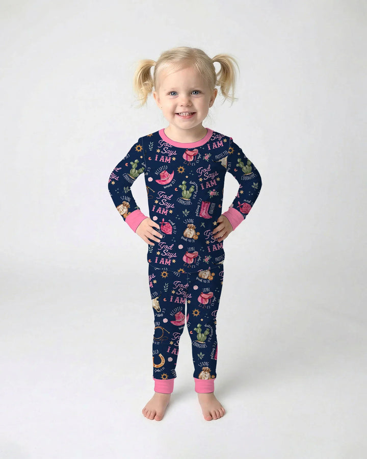 Zweiteiliges Langarm-Pyjama-Set mit Sommerfrüchten