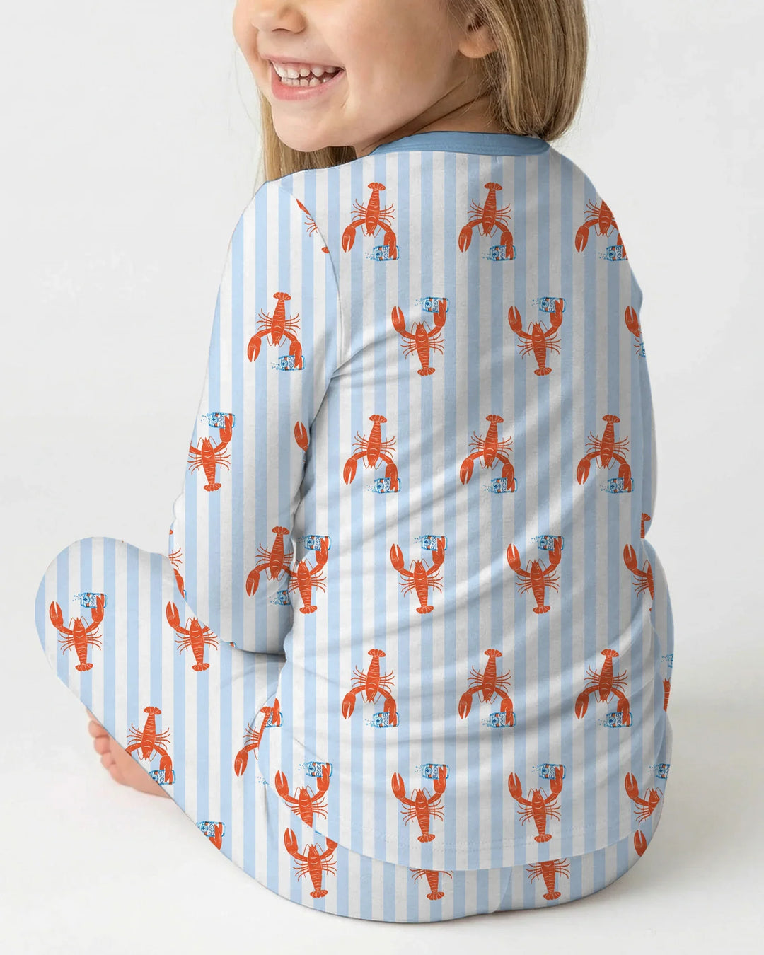 Custom Name Crawfish Beer Season Bamboo Two Piece Long Sleeve Pajama Set