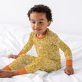Handdrawn African Animals Bamboo Two Piece Long Sleeve Pajama Set