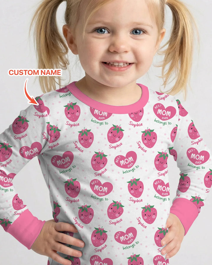 Zweiteiliges Langarm-Pyjama-Set mit Sommerfrüchten