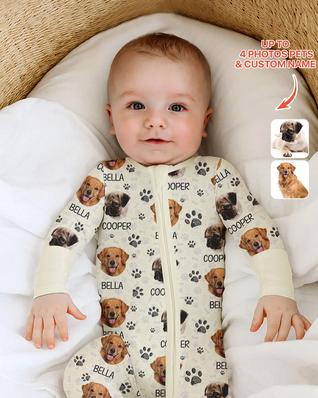Gerippte Babykleidung mit individuellem Foto - Weich &amp; Skizzenhaft