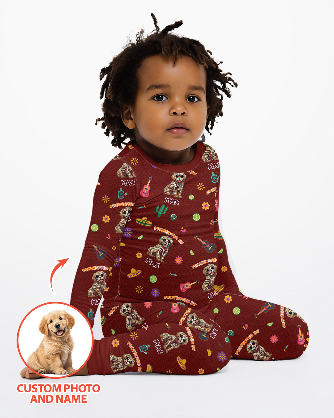 Dia De Los Muertos Bamboo Two Piece Long Sleeve Pajama Set