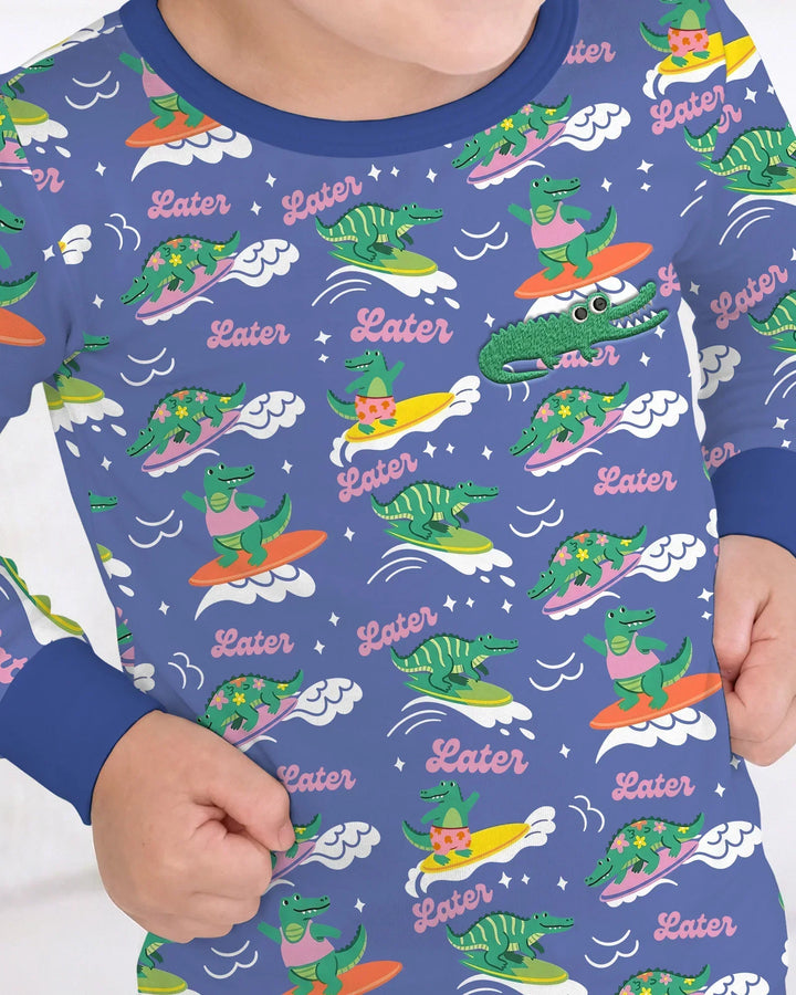 Zweiteiliges Langarm-Pyjama-Set mit Sommerfrüchten