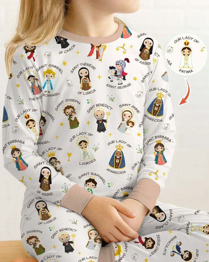 Zweiteiliges Langarm-Pyjama-Set mit Sommerfrüchten