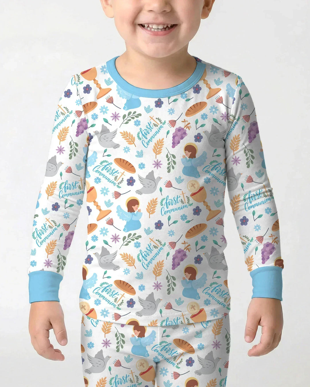 Zweiteiliges Langarm-Pyjama-Set mit Sommerfrüchten