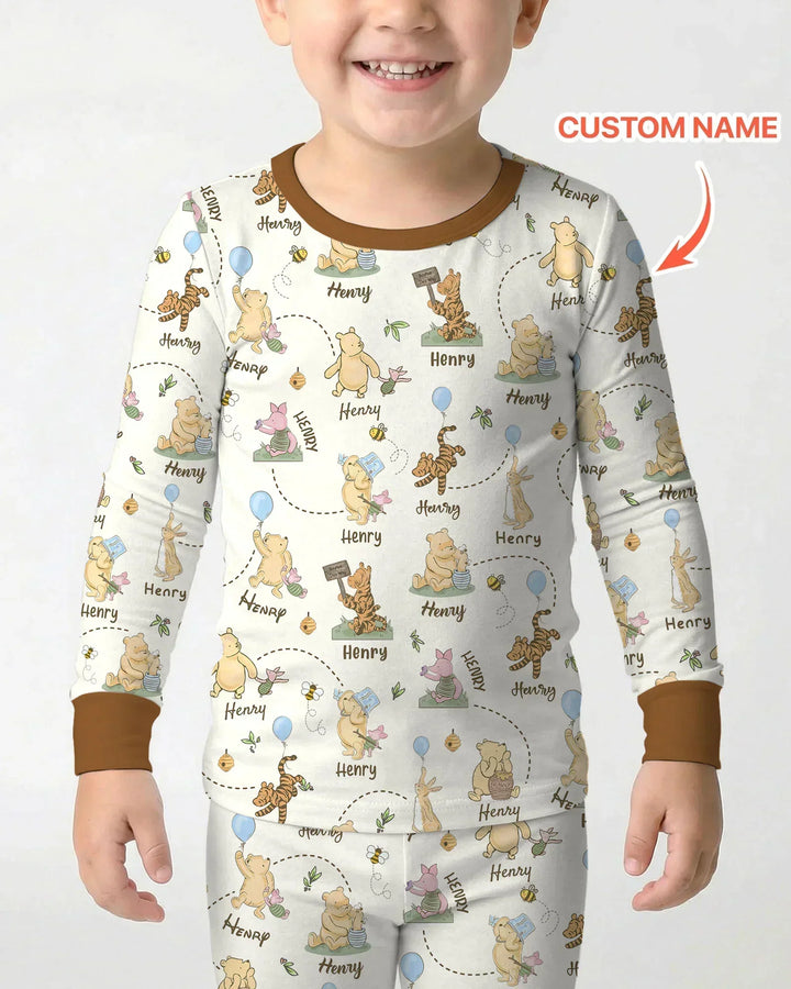 Zweiteiliges Langarm-Pyjama-Set mit Sommerfrüchten