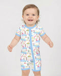 Flamingo Beach Family Matching Bamboo Shorty Zippy