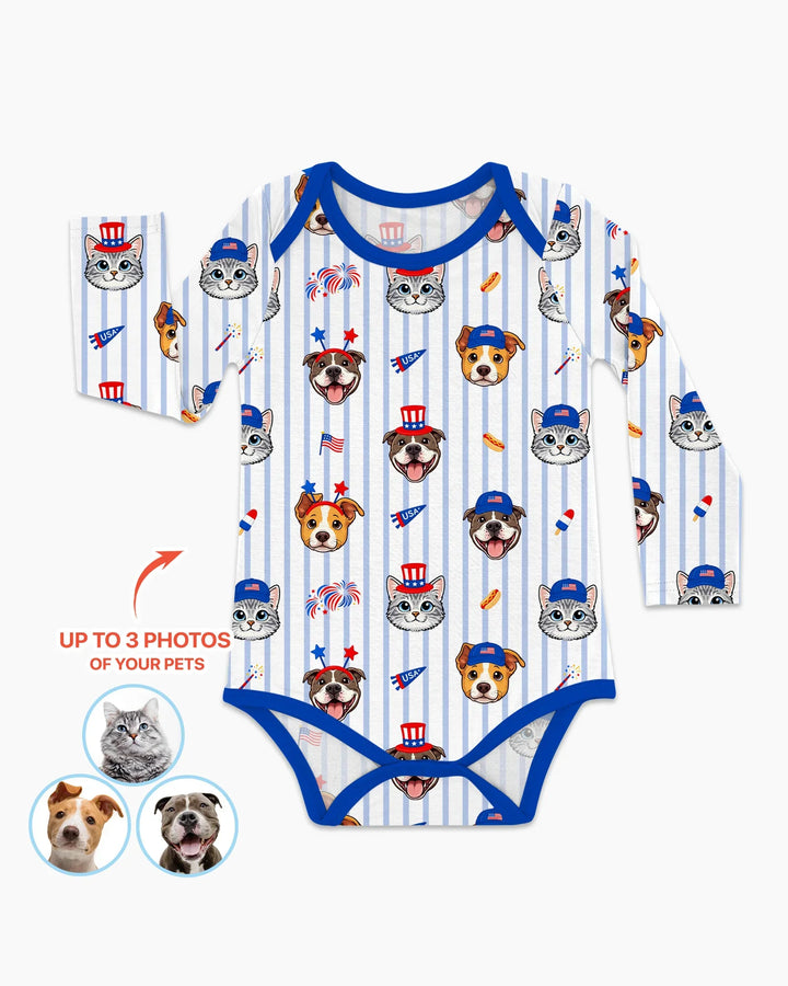 Gerippte Babykleidung mit individuellem Foto - Weich &amp; Skizzenhaft