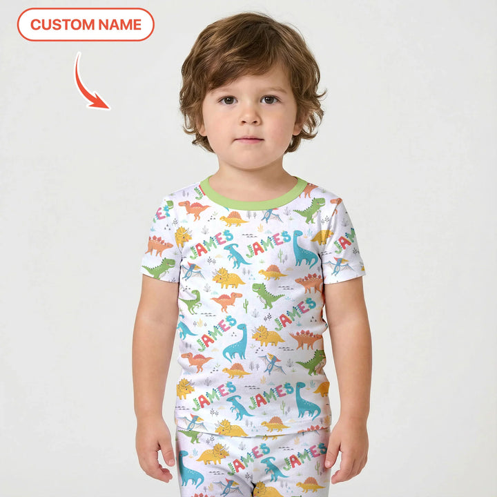 Zweiteiliges Pyjama-Set mit kurzen Ärmeln und Shorts im Sommer-Design