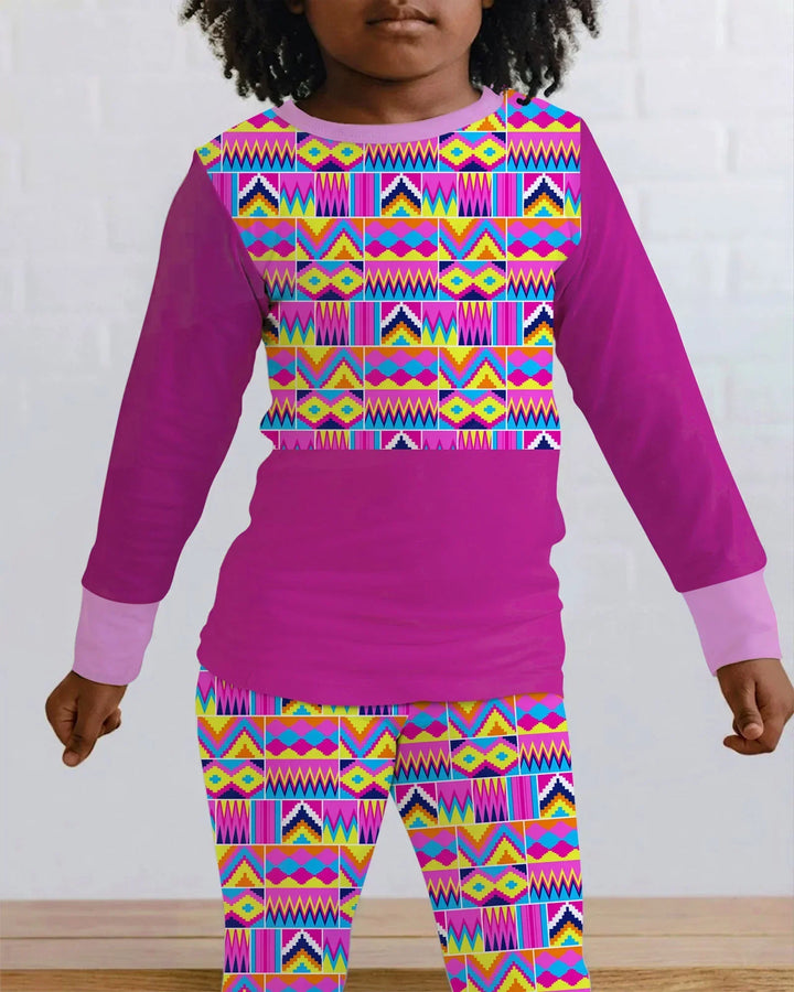 Zweiteiliges Langarm-Pyjama-Set mit Sommerfrüchten