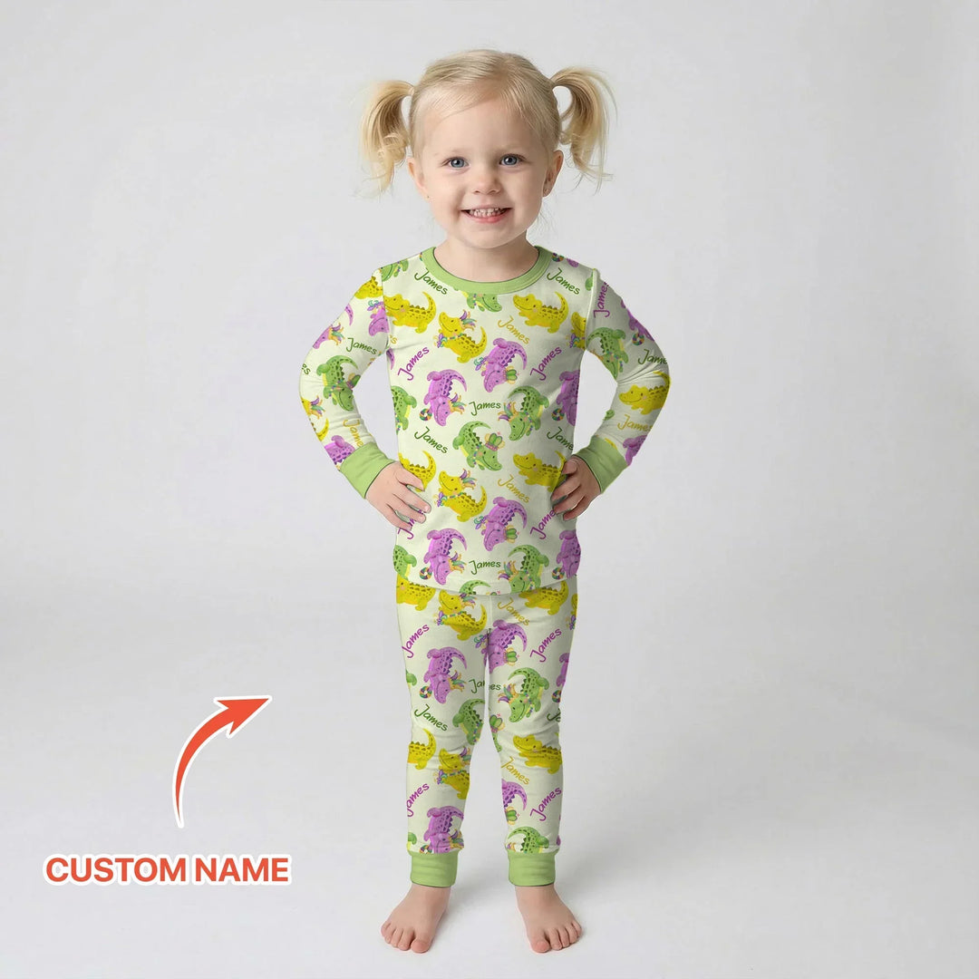 Zweiteiliges Langarm-Pyjama-Set mit Sommerfrüchten
