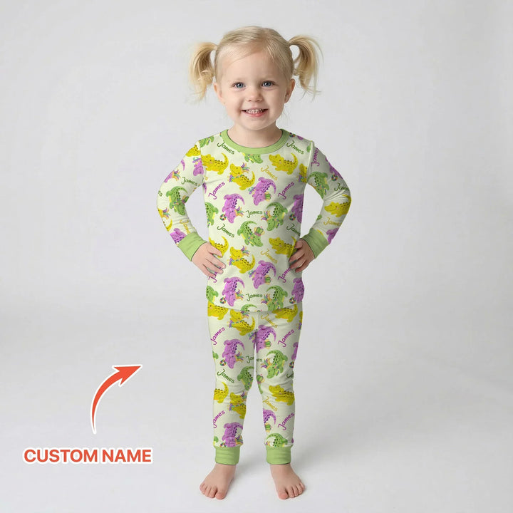Zweiteiliges Langarm-Pyjama-Set mit Sommerfrüchten