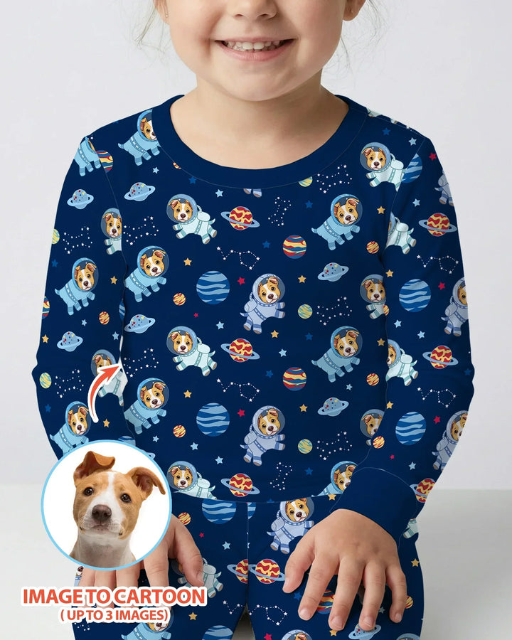 Zweiteiliges Langarm-Pyjama-Set mit Sommerfrüchten