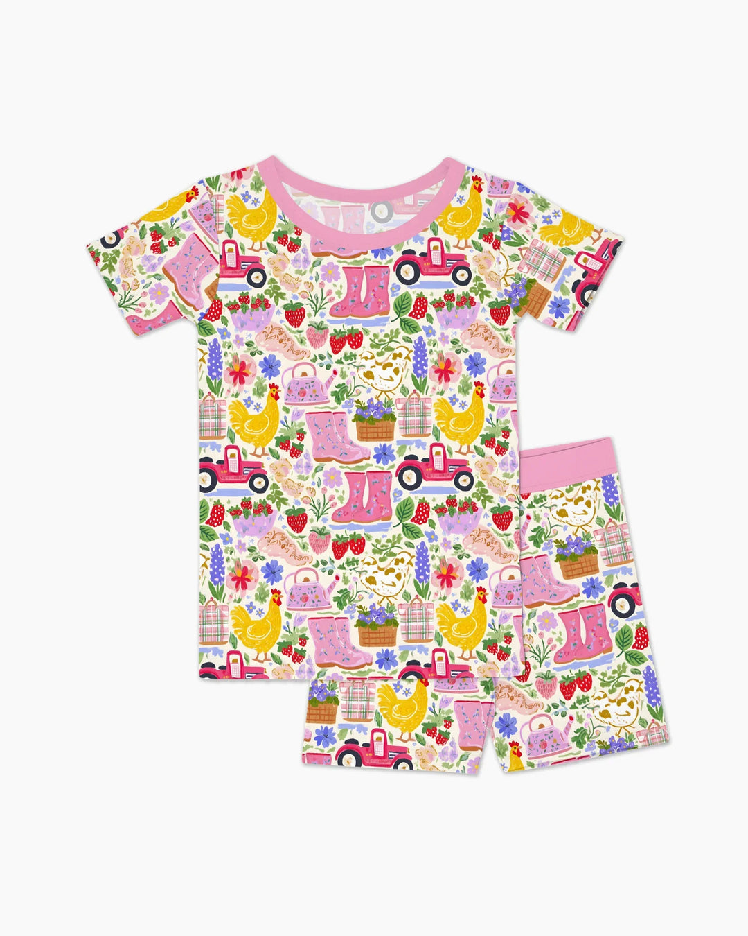 Template Zweiteiliges Pyjama-Set mit kurzen Ärmeln und Shorts