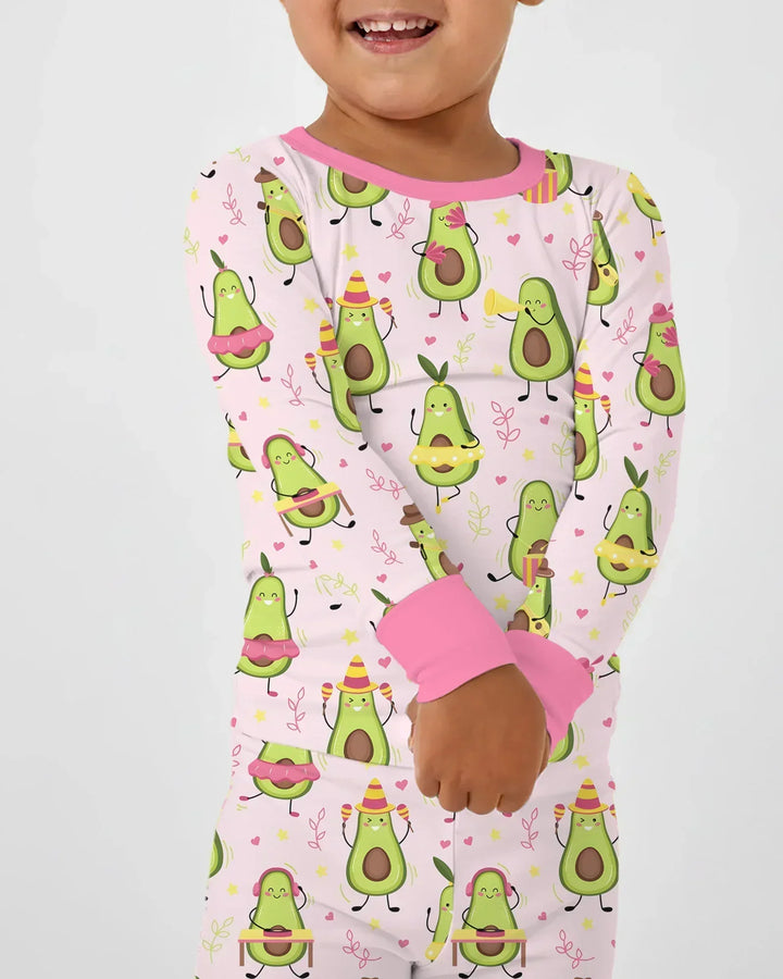 Zweiteiliges Langarm-Pyjama-Set mit Sommerfrüchten