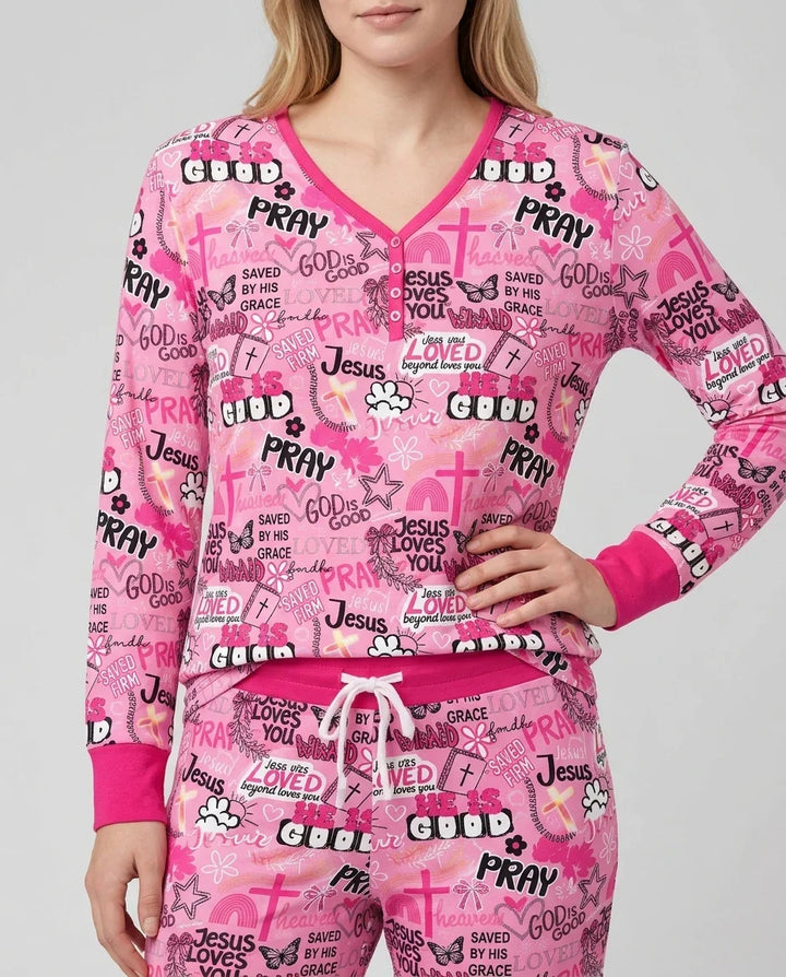 Pink Faith & Grace  Bamboo Women Pajama Set