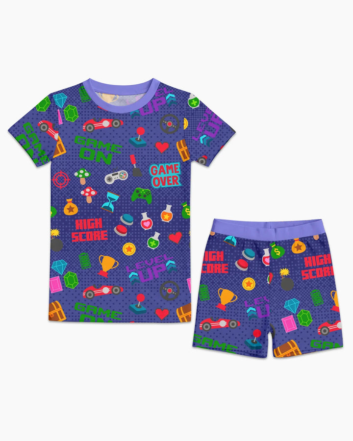 Template Zweiteiliges Pyjama-Set mit kurzen Ärmeln und Shorts