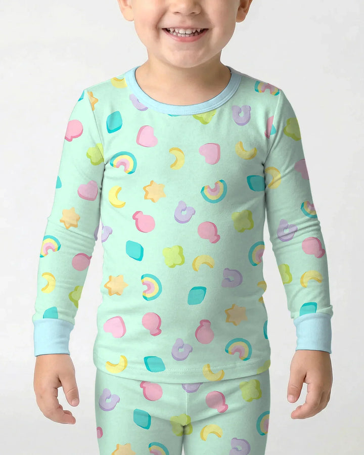 Zweiteiliges Langarm-Pyjama-Set mit Sommerfrüchten