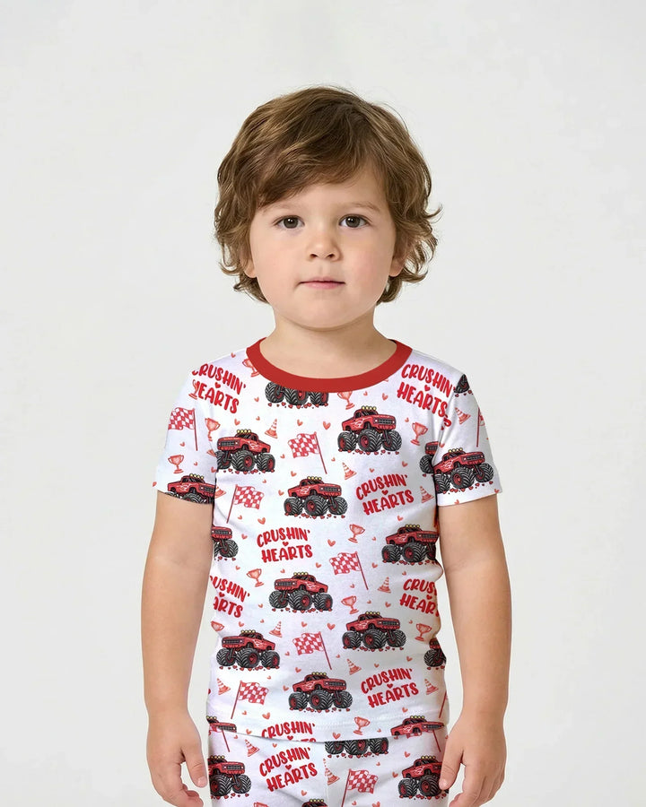 Template Zweiteiliges Pyjama-Set mit kurzen Ärmeln und Shorts