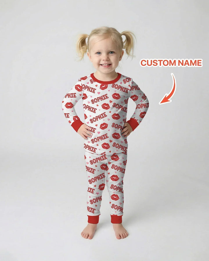 Zweiteiliges Langarm-Pyjama-Set mit Sommerfrüchten