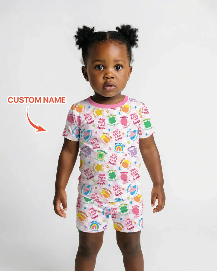 Zweiteiliges Pyjama-Set mit kurzen Ärmeln und Shorts im Sommer-Design