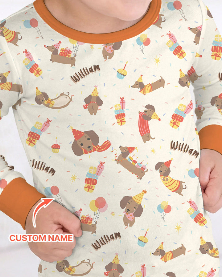 Zweiteiliges Langarm-Pyjama-Set mit Sommerfrüchten