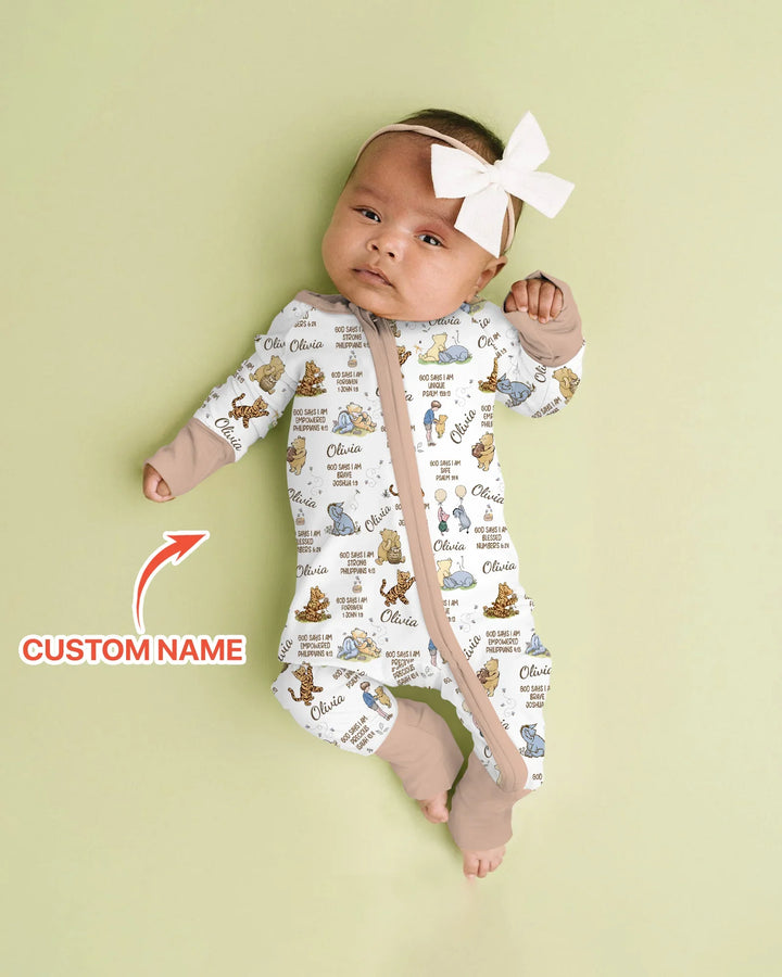 Custom Name God Says I Am Classic Bear Bamboo Convertible Zippy