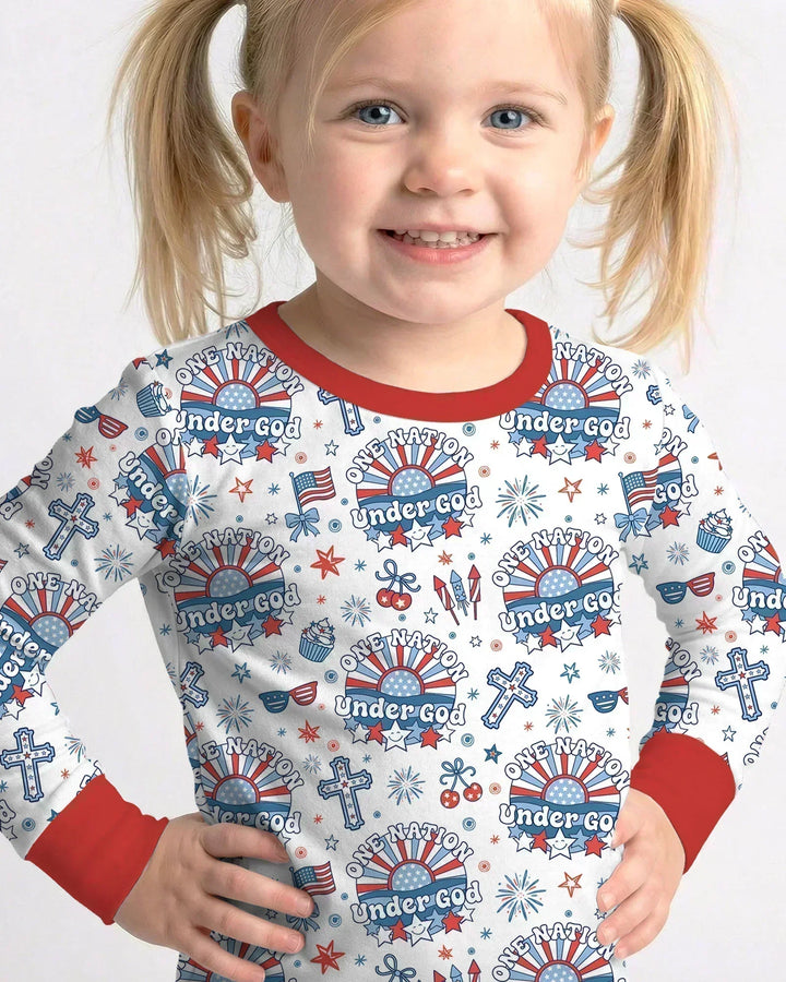 Zweiteiliges Langarm-Pyjama-Set mit Sommerfrüchten