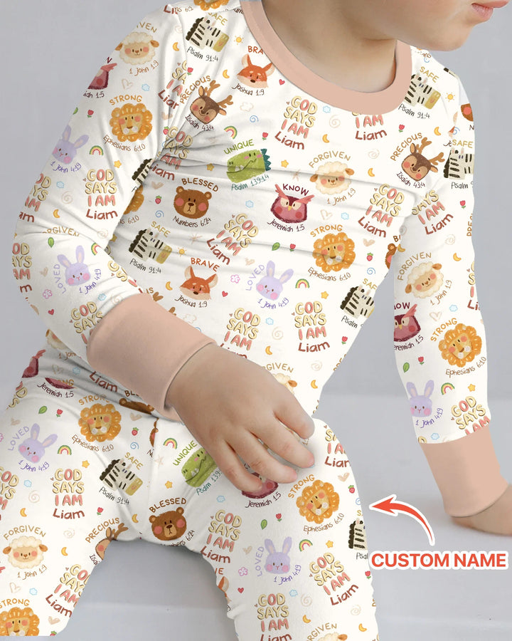 Zweiteiliges Langarm-Pyjama-Set mit Sommerfrüchten