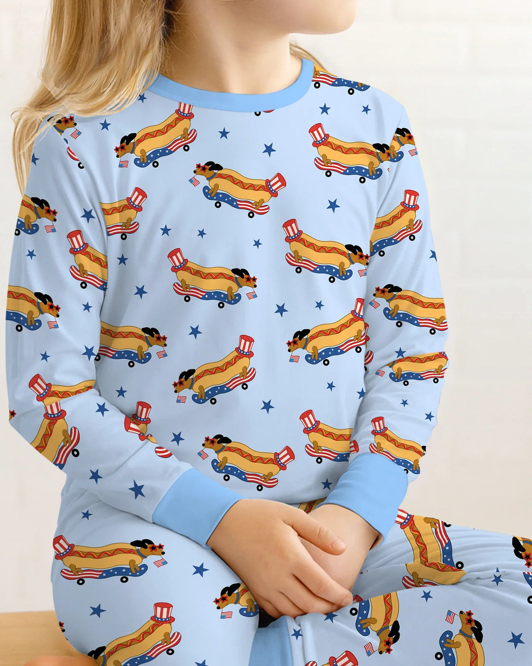 Zweiteiliges Langarm-Pyjama-Set mit Sommerfrüchten