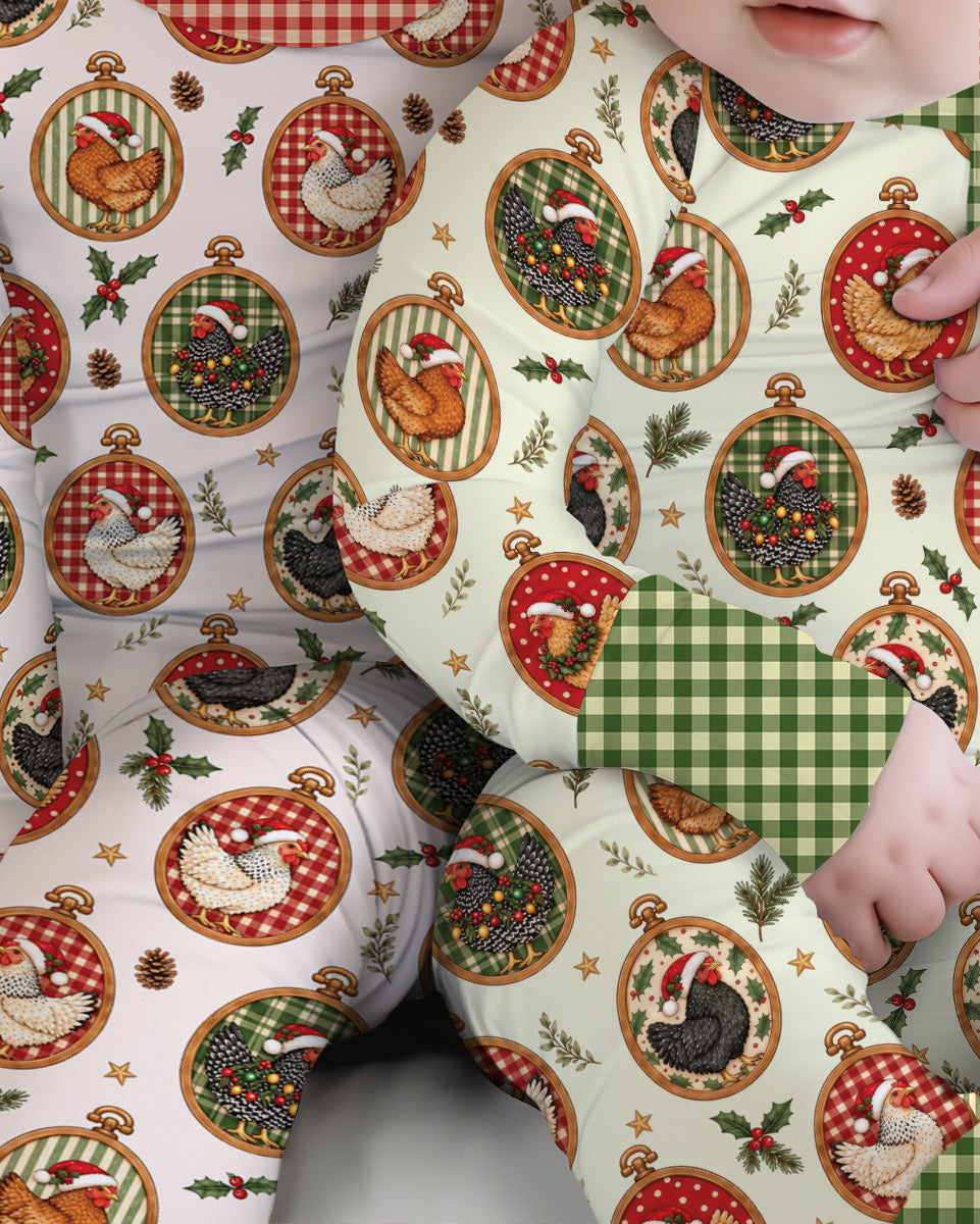 Chicken Merry Clucking Christmas Bamboo Convertible Zippy