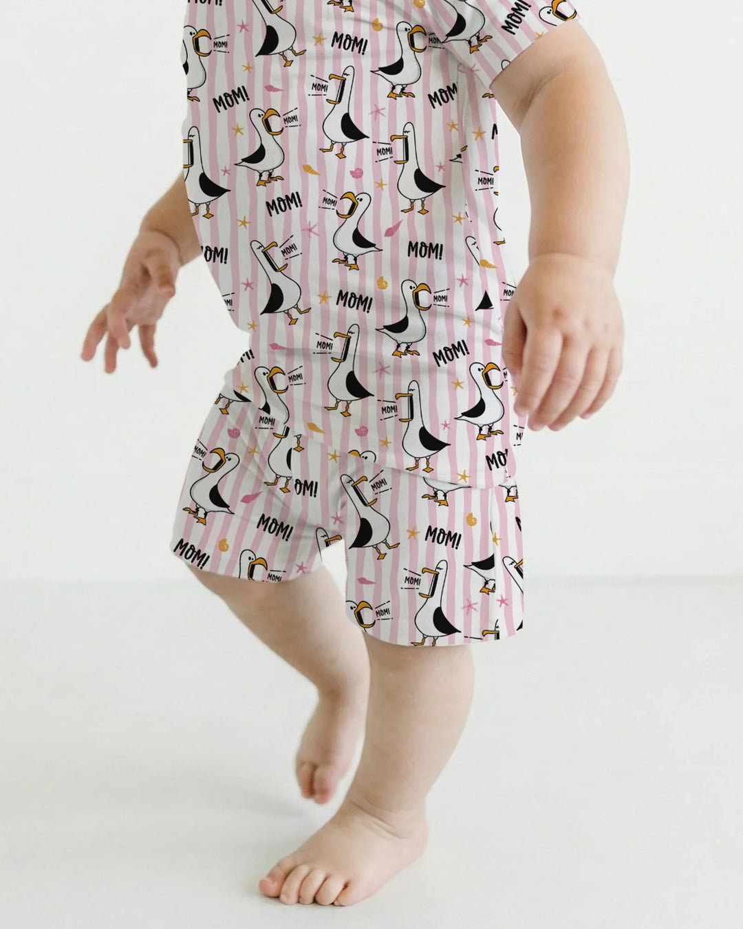 Seagull mom Mom MOM Two Piece Short Sleeve Shorts Pajama Set