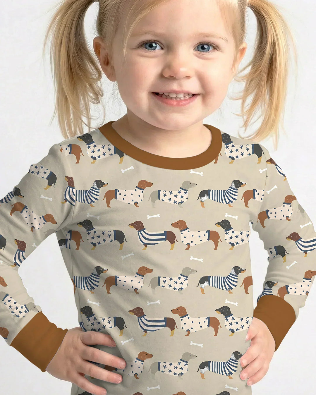 Zweiteiliges Langarm-Pyjama-Set mit Sommerfrüchten