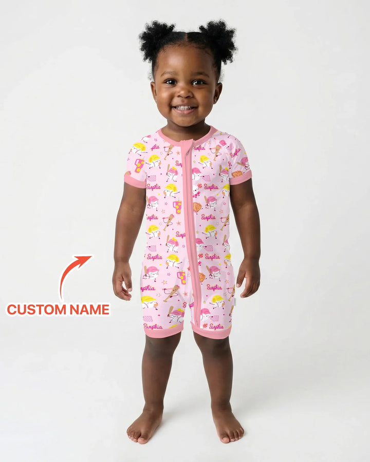 Baseball Mama and Mini Matching Bamboo Shorty Zippy
