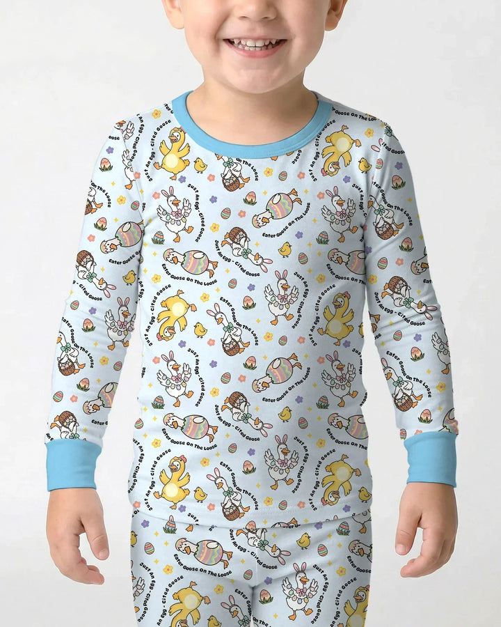 Zweiteiliges Langarm-Pyjama-Set mit Sommerfrüchten