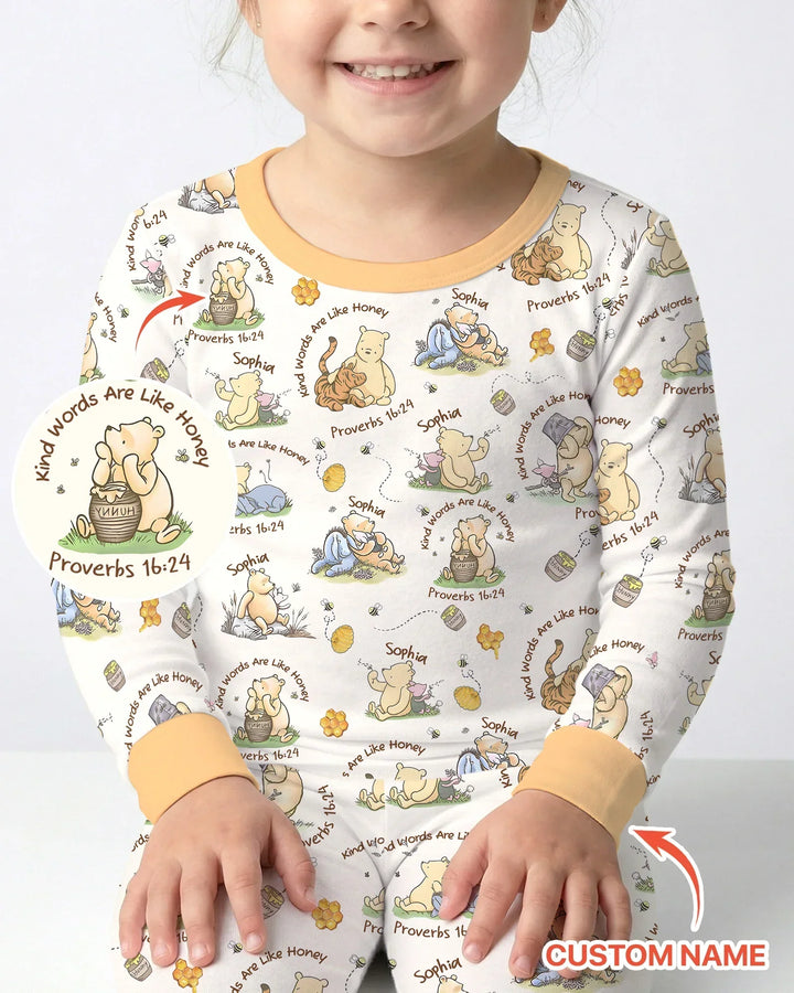 Zweiteiliges Langarm-Pyjama-Set mit Sommerfrüchten