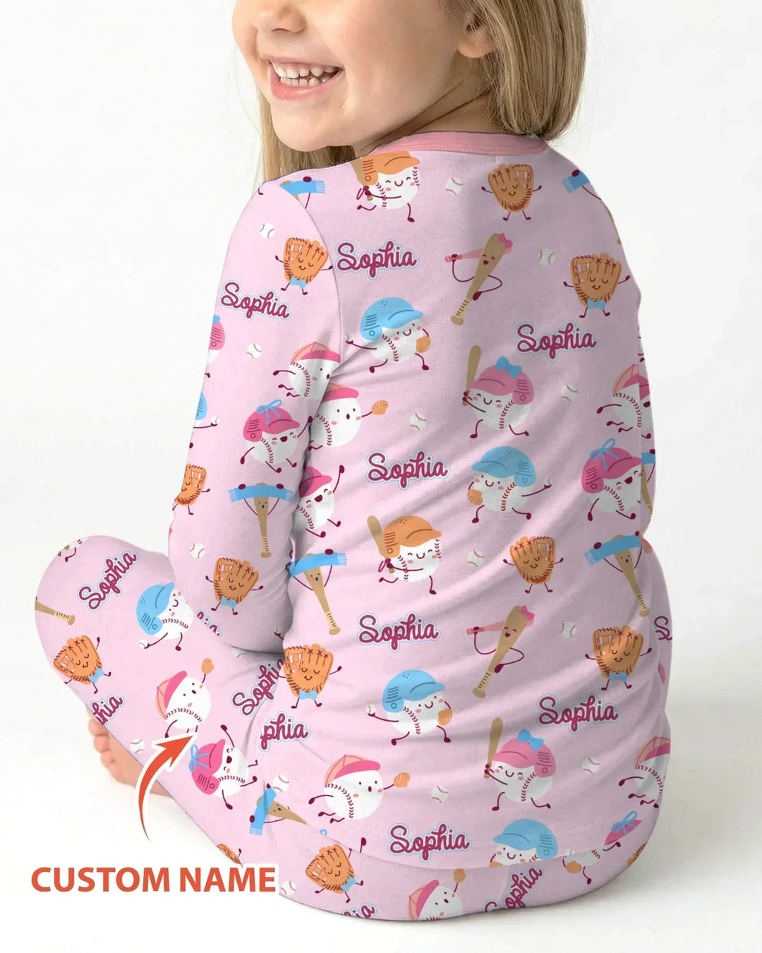 Zweiteiliges Langarm-Pyjama-Set mit Sommerfrüchten