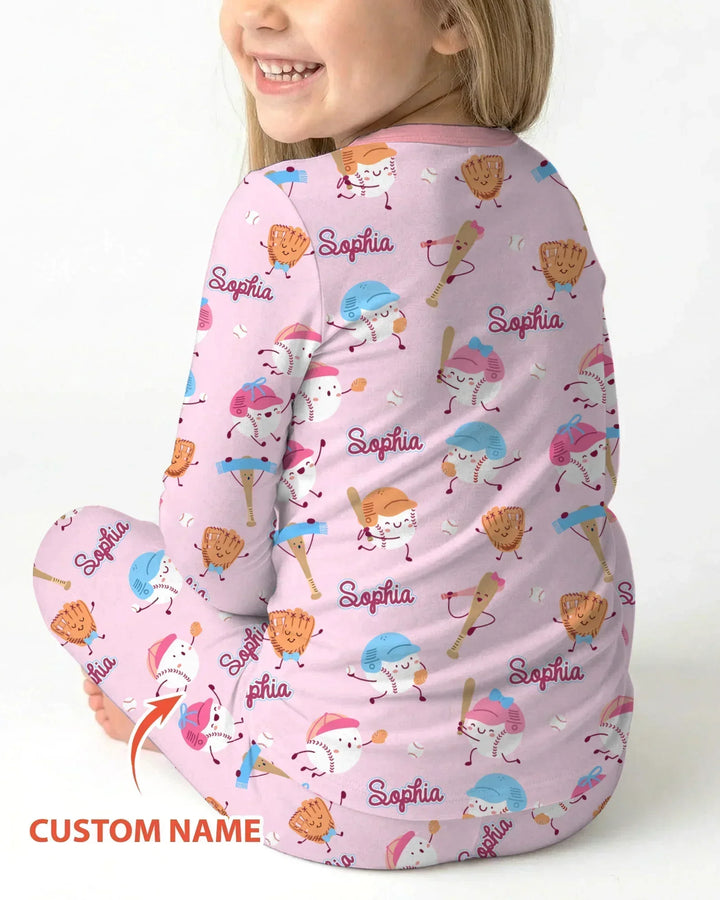 Zweiteiliges Langarm-Pyjama-Set mit Sommerfrüchten