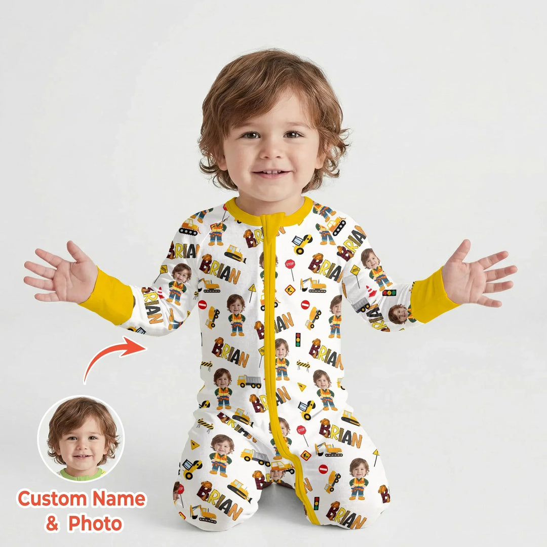 Gerippte Babykleidung mit individuellem Foto - Weich &amp; Skizzenhaft